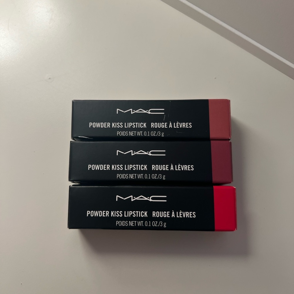 MAC Powder Kiss Lipstick Set - Red and Pink